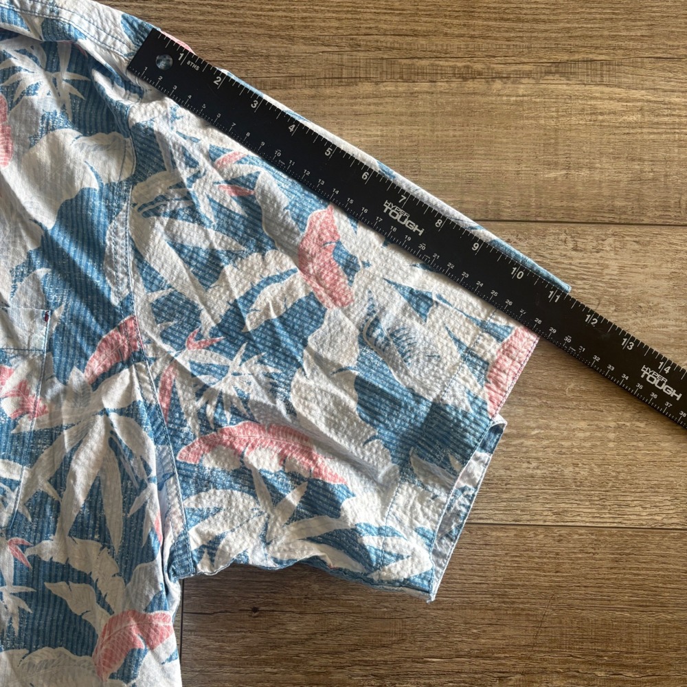 Tommy Bahama Shirt Men XXL Button Down Nova Wave Reverse Print Leaf Short Sleeve - Picture 7 of 8